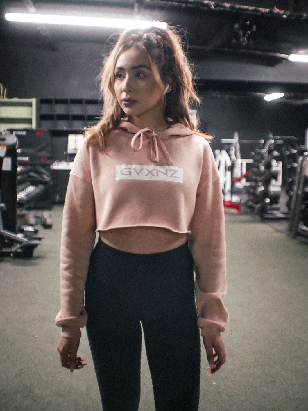 C2 | Crop Top Hoodie - Peach